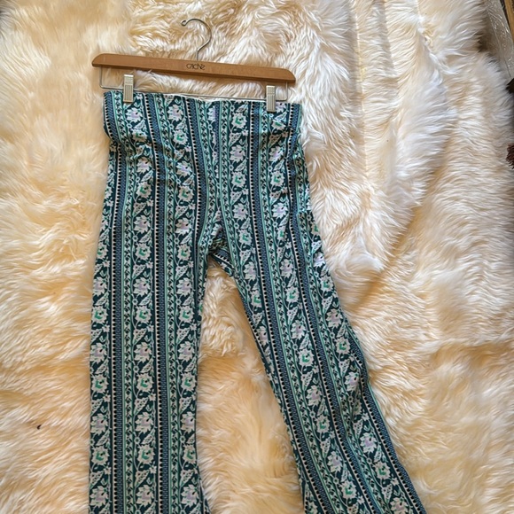 Show Me Your Mumu Blue Floral Striped Bellbottoms - Picture 2 of 11